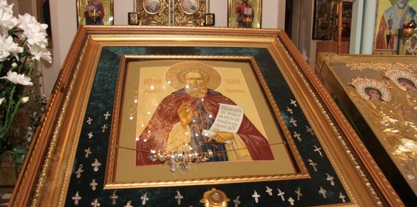 В честь 700 летия со дня рождения в наш храм прибыла старинная икона прп. Сергия, хранящаяся в Покровском кафедральном соборе